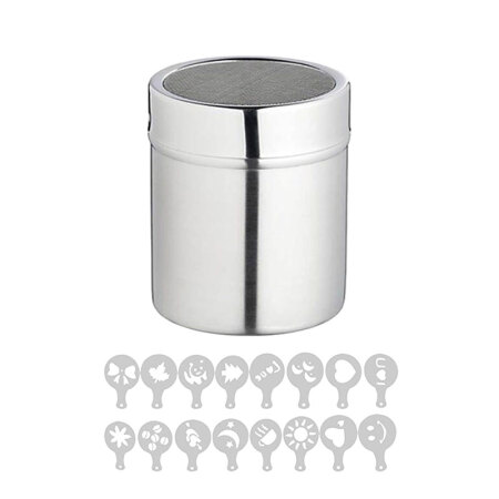 焙印 不锈钢 撒粉器 花式咖啡撒粉罐 送拉花片