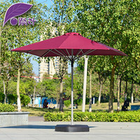 紫叶（ziye）户外遮阳伞 大型太阳伞 自动折叠花园伞酒吧咖啡馆商用伞 4x4米方形酒红色（不含底座）