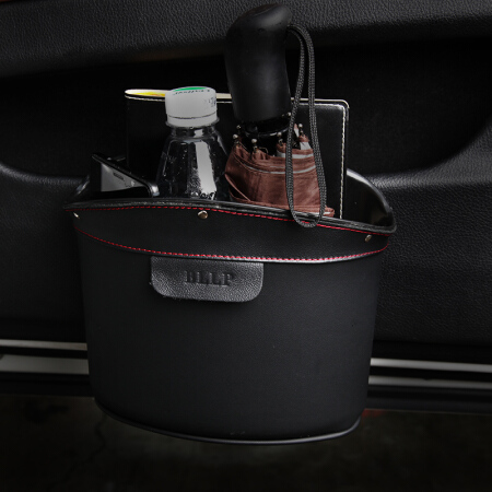 博利良品（BLLP）汽车收纳盒 车载垃圾桶储物盒 车用杂物桶 BL1610 黑色