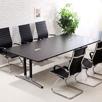 佐盛办公家具会议桌洽谈桌长条桌办公桌条形桌培训桌黑色200*100