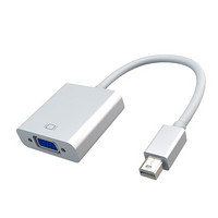 RSR Mini DP转VGA转换器线 迷你dp转接线头 苹果MacBook/Air Pro雷电接投影仪 白色