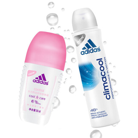 阿迪达斯 Adidas 女士香氛喷雾走珠香体液套装（清风喷雾150ml+跃动走珠50ml）