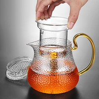 单良 耐热玻璃泡茶壶电陶炉锤纹家用煮茶器耐高温过滤花茶壶茶具 锤纹富贵泡茶壶
