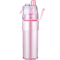 cuipo喷雾水杯tritan材质儿童学生吸管杯子户外便携大容量随手杯580ML 粉色