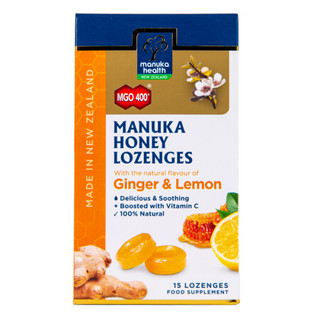蜜纽康(Manuka Health)MGO400+麦卢卡蜂蜜糖果柠檬姜味65g