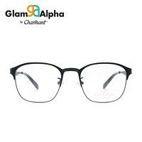 CHARMANT夏蒙镜架男士时尚合金轻巧大镜框舒适潮流眼镜 镜框+配依视路A+ 1.59 GA38010BK-544100AEU0