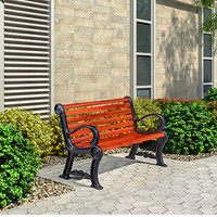 紫叶（ziye）公园椅 户外长椅 小区庭院广场椅 靠背椅铸铁铸铝防腐木长凳子 全碳纤维—橘红色1.5m