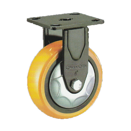 常成（chamcen）6寸固定重型橙黄色聚氨酯轮 C5-21150-32E 承重380定向轮 /个 可定制