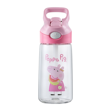 泰福高 水壶/水杯 宝宝吸管杯 婴儿鸭嘴杯 3岁以上 小猪佩奇系列 400ML粉色