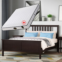 杜沃 汉尼斯床 北欧现代卧室 1.5米1.8米双人床+床垫 组合家具套装 1.5米汉尼斯黑床+美梦直筒弹簧床垫