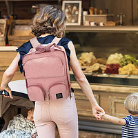 兰多 贝壳款妈咪包双肩包多功能可挂童车时尚背包外出包妈咪袋