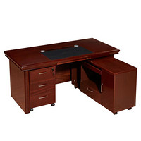 盛世凯美 大班台 经理桌 主管桌 油漆实木贴皮办公桌 1.6M含侧柜