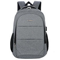 云动力双肩包电脑包15.6英寸 男士商务防水笔记本背包充电旅行休闲包YB-300S 灰色