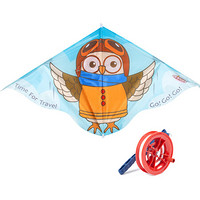 爸爸妈妈（babamama） 风筝 线轮配件 儿童户外玩具 玻璃钢杆飞机风筝 带风筝线轮含100m线 三角猫头鹰 B7020