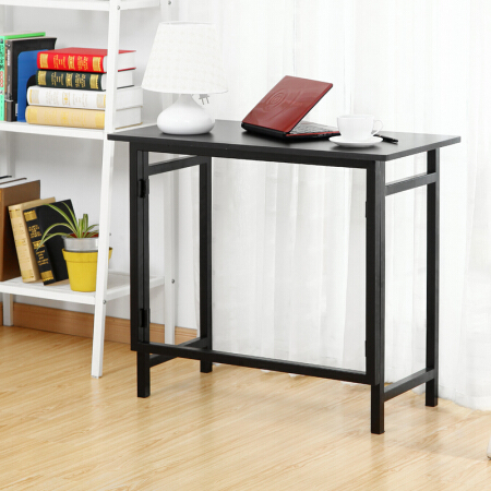 施豪特斯（SHTS）电脑桌 免安装书桌可折叠学习桌子台式电脑桌边桌F30-1 黑胡桃色