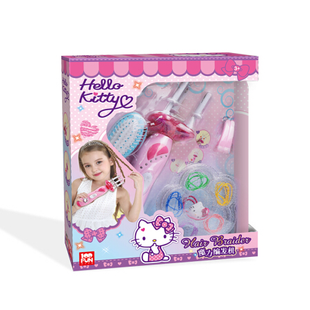 凯蒂猫（ hellokitty） 女孩玩具 diy手工制作魔力编发机编扎盘头发串珠神器电动儿童节礼物KT-8542