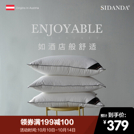 SIDANDA 90%白鹅绒枕  一只装 48*74cm