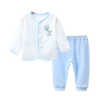 贝吻 婴儿衣服纯棉新生儿内衣套装6-12个月宝宝衣服6170 蓝色 6-12个月