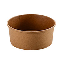 祎艾 牛皮纸碗一次性纸碗900套装  外卖打包碗带盖圆形汤桶水果沙拉碗快餐盒900ML （带塑料盖）