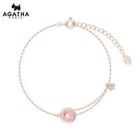 AGATHA瑷嘉莎 甜甜圈草莓粉手链 粉色