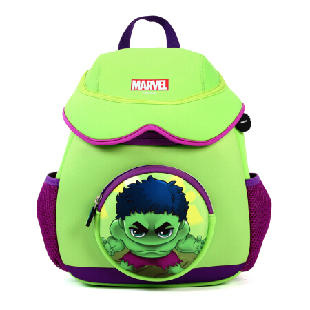 漫威Marvel 迪士尼 男女户外防水包袋 幼儿园背包 儿童休闲包双肩包 绿巨人 VHF74938-L 绿色