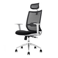 中伟（ZHONGWEI）电脑椅办公椅家用电脑椅升降转椅人体工学椅-白框黑色