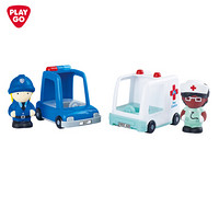 PLAYGO贝乐高玩具 男孩女孩玩具 益智玩具 卡通公仔救护车警车儿童玩具套装 9810