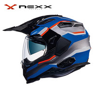 NEXX X.WED2 X-PATROL 亚洲版型 旅行全盔 碳纤维复合材料电动摩托车头盔 ECE和DOT安全认证 钛灰蓝色 XXL
