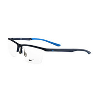 NIKE 耐克 中性款蓝色镜框蓝色镜腿半框光学眼镜架眼镜框 7929 412 56MM