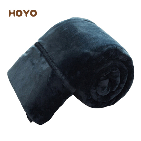 HOYO 毛毯 日本进口 加厚加绒法兰绒毯毛巾被盖毯  宝蓝色   法兰绒系列  140*200cm