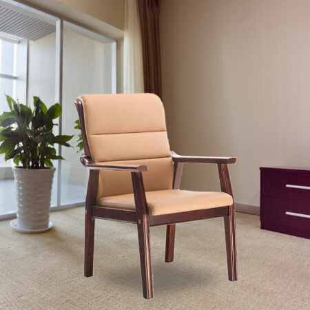 派格（paiger）办公家具办公椅现代简约会议椅实木与皮艺搭配会议椅子
