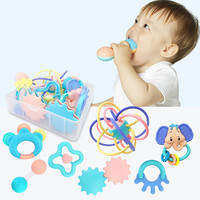马博士 曼哈顿球 婴儿手抓球 宝宝手抓玩具套装 儿童磨牙玩具 曼哈顿摇铃牙胶8件套+收纳盒