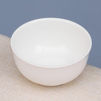 盛广达密胺饭碗酒店用品耐摔汤碗约4.5英寸白色仿瓷碗（6只装）