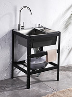 厨房不锈钢简易水槽双槽单槽带支架子洗手盆家用水池洗菜盆洗碗池