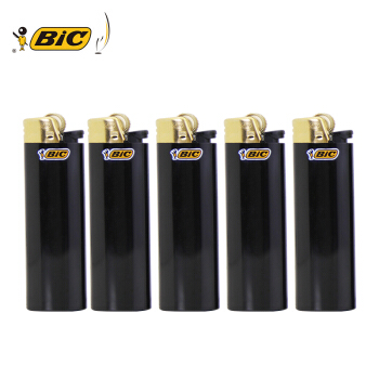 比克（BIC） J6大号金壳砂轮一次性大号打火机8支