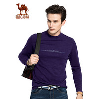 骆驼（CAMEL）男装 长袖T恤男高领保暖打底衫套头上衣D7A201327宝蓝XL