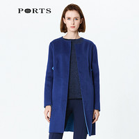 PORTS宝姿 羊毛混纺长袖两面大衣LW9C033NWF019 BLUE DEPTHS/CLOI 8