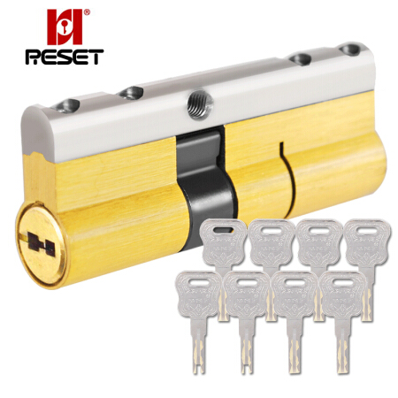 锐赛特（RESET） RST-092 全铜叶片双面C级锁芯防盗门锁芯超b级防暴力防锡纸防卡片锁芯 75MM 37.5+37.5