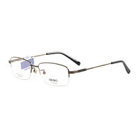 SEIKO 精工 男款锖色镜框锖色镜腿钛金属半框光学眼镜架眼镜框 HC-1002 155 53MM