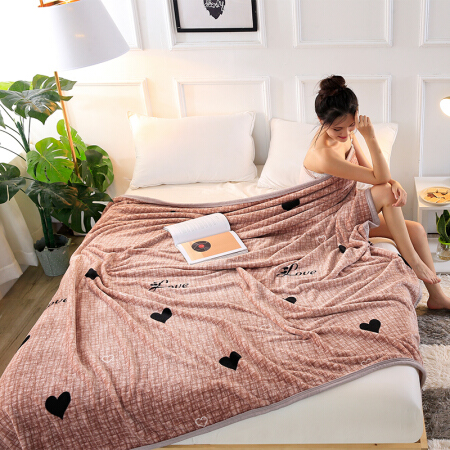 雅鹿·自由自在 毛毯加厚法兰绒毯子 午睡空调毯珊瑚绒毛巾被盖毯冬季床单 150*200cm 莫妮卡
