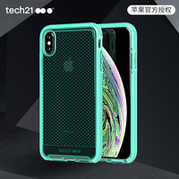 Tech21苹果新品iphone Xs Max 手机壳6.5英寸 保护套 菱格纹青草绿 摄像头保护 支持无线充电