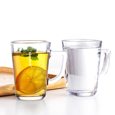 三光云彩 Glasslock进口耐热钢化玻璃杯 泡茶牛奶杯果汁杯早餐杯男女水杯子 梦幻咖啡玻璃杯 4件套 GL2198