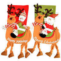 爸爸妈妈（babamama）圣诞袜礼物袋 圣诞袜子 圣诞袜装饰品平安夜礼物 老人骑鹿 大号 B9028