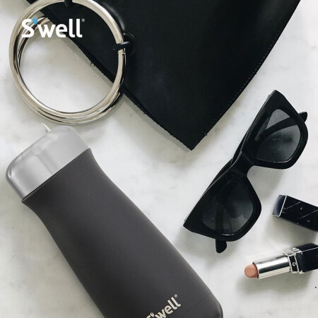 美国Swell  岩石系列travel不锈钢宽口保温保冷水杯  黑色玛瑙350ml