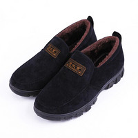 维致 老北京布鞋加绒加厚 中老年爸爸鞋保暖防滑透气休闲棉鞋 WZ6004 黑色 44