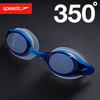速比涛speedo 近视泳镜新款大框舒适游泳眼镜 男士女士游泳镜 高清防雾防水 蓝色350度 811321B975