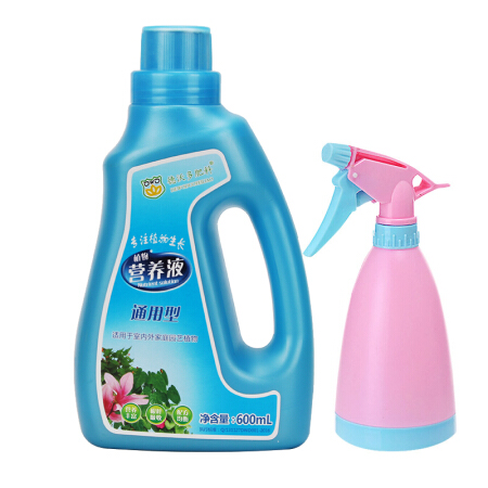 DEWODUOFEILIAO德沃多 植物营养液通用型600ml+糖果喷壶（颜色随机）绿萝花卉水培绿植发财树多肉营养液盆栽花肥料