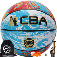 CBA传奇PU篮球涂鸦系列 7号比赛蓝球室内外通用 CA731  白黄
