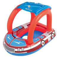 Bestway婴儿座圈儿童坐圈水上充气玩具（安全的2气室结构、汽车造型遮阳篷设计、适合1-2岁儿童使用）34093