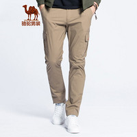 骆驼（CAMEL）男装 时尚青棉质直筒中腰宽松休闲裤长裤男 SP8412048 卡其32